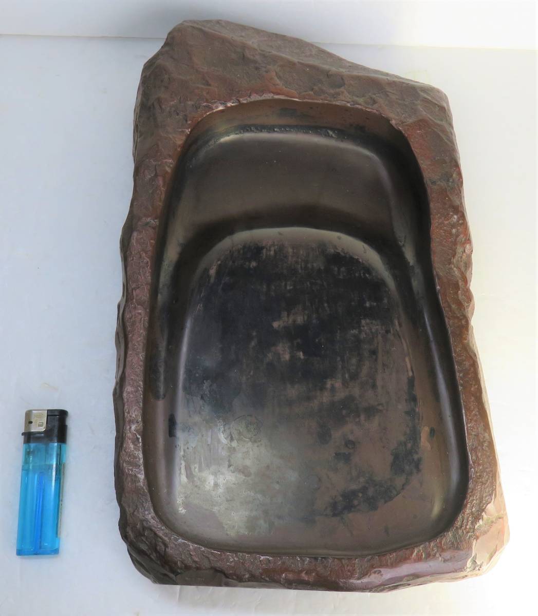 大振り 硯 赤間硯 龍泉作 重さ約11㎏-