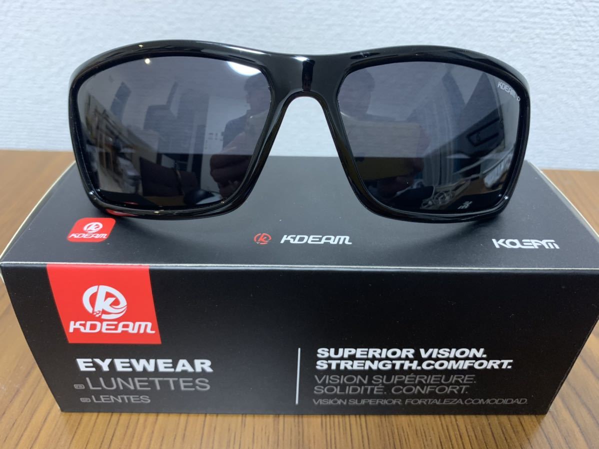  new goods unused!kdeam newest polarizing lens sunglasses black lens immediately buy possible!