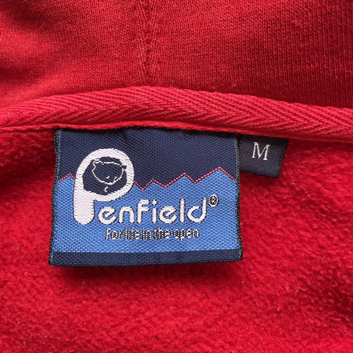 ★Penfield ペンフィールド★パーカー スウェット フーディ ジップアップ トップス ロゴ刺繍 上着 裏起毛 レッド メンズM /TT5623_画像7