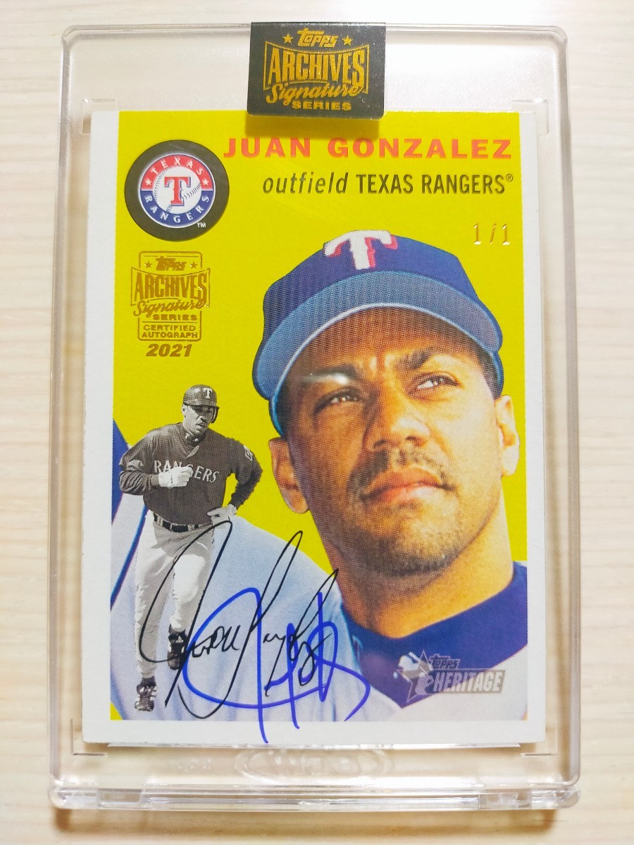 MLB Topps Juan Gonzalez 直筆サインカード 野球 1/1 トップス フアンゴンザレス Autograph オートグラフ Baseball ベースボール 世界に1枚