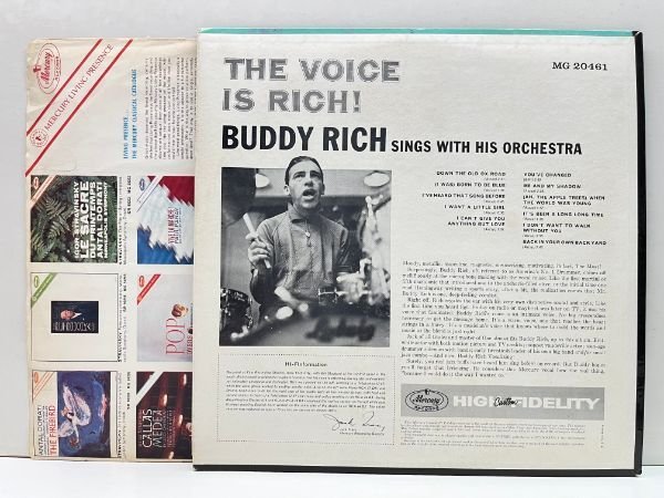 白プロモ MONO 深溝 USオリジナル BUDDY RICH The Voice Is Rich ('59 Mercury) 独特の魅力！味わい深いバディ・リッチのヴォーカル作品_画像2