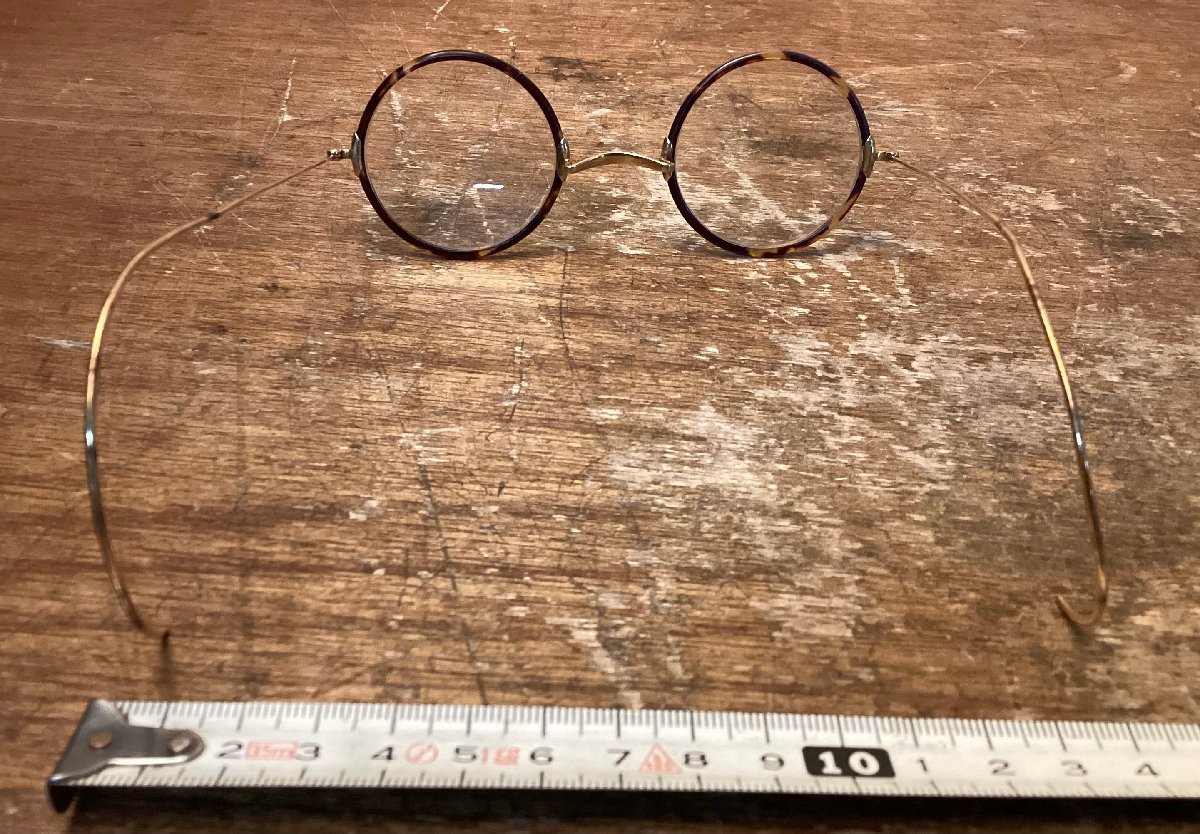 TT-184 ■送料込■ 丸めがね K20 金製 眼鏡 メンズ メガネ 金フレーム 伊達メガネ 20.0g ●度なし /くGOら_画像5