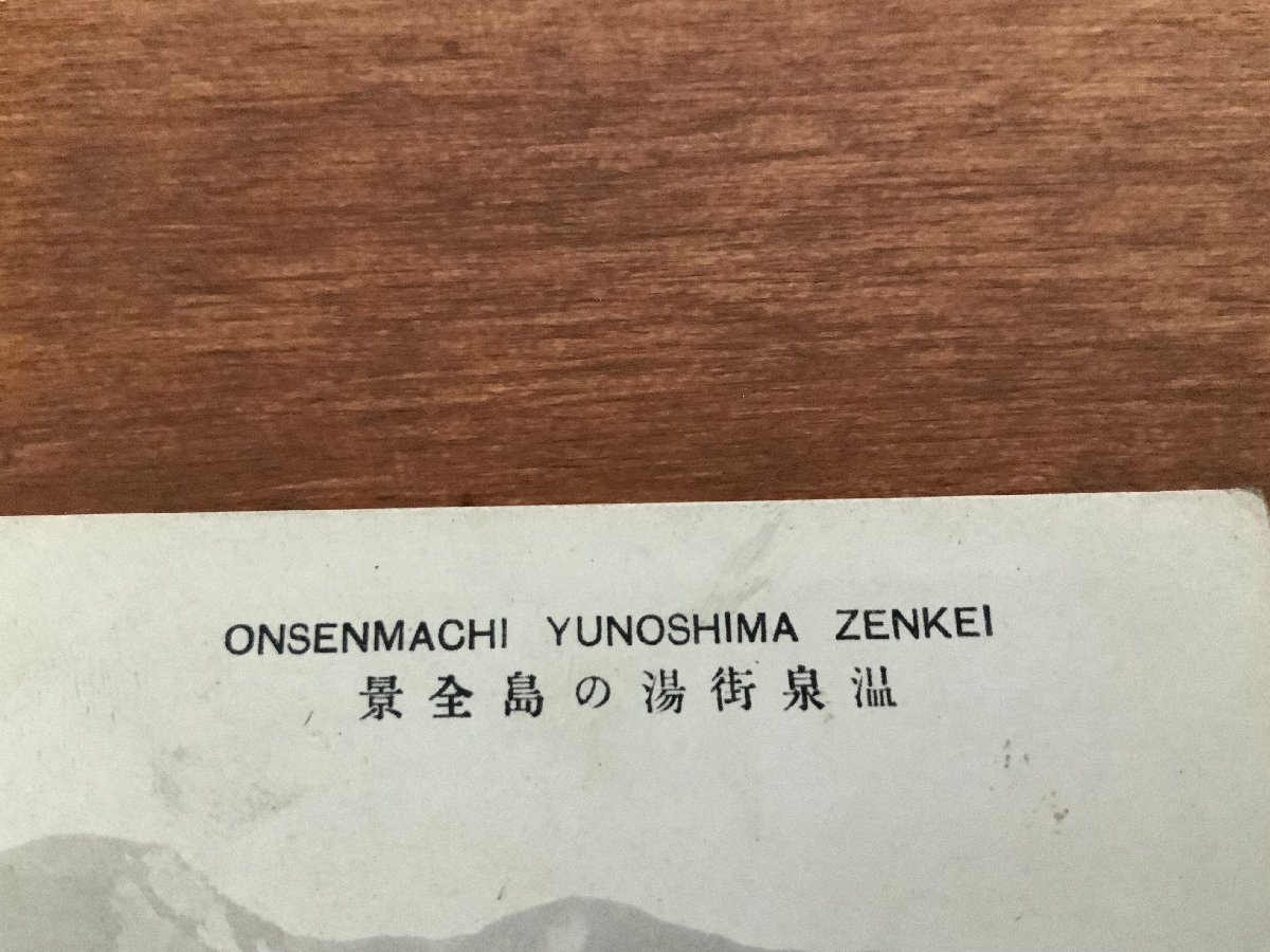 FF-5256 ■送料込■ 温泉街 湯の島全景 町 自然 川 河川 河原 建築物 建物 風景 景色 戦前 絵葉書 エンタイア 写真 古写真/くNAら_画像2