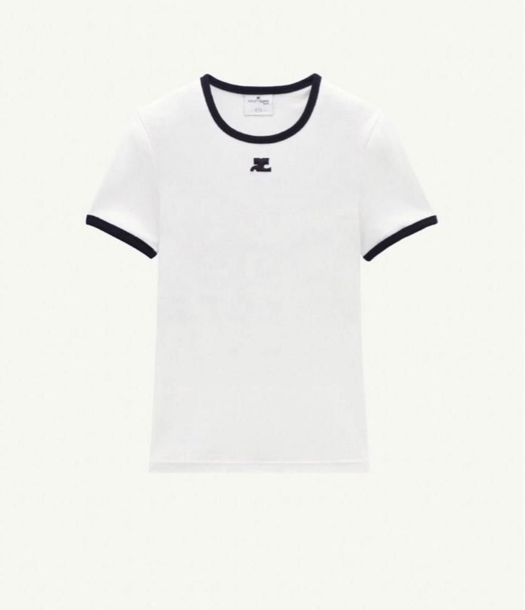 Courreges クレージュ コントラストロゴTシャツ|PayPayフリマ