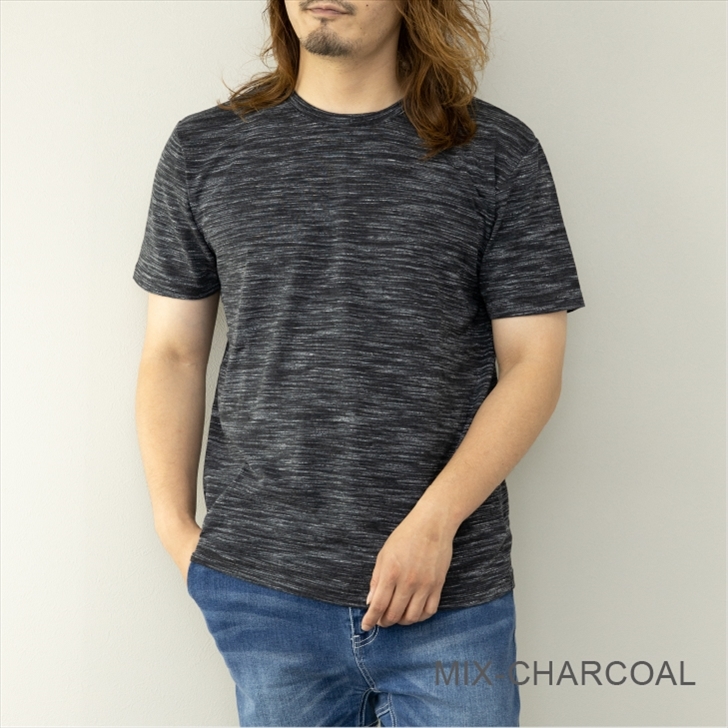 【即落送料込み】カラー MIX-CHARCOAL サイズL SKKONE(スコーネ) Tシャツ メンズ 半袖 クルーネック 4colorの画像1