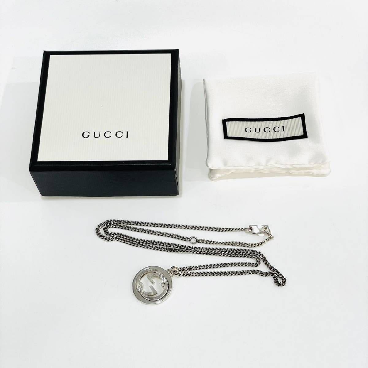  хорошая вещь GUCCI Gucci Inter locking G подвеска колье 246490 SV925 Ag925 серебряный коробка пакет имеется бесплатная доставка 