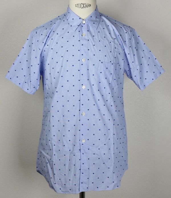 18SS COMME des GARCONS SHIRT コムデギャルソンシャツ ドット刺繍 半袖 シャツ M フランス製 b6934_画像1