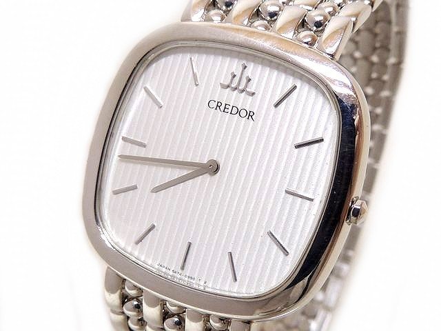 美品 クレドール 時計 ■ 5A74-5370 プラチナ Pt900 無垢 クォーツ メンズ ウォッチ 腕時計 CREDOR SEIKO セイコー □5G