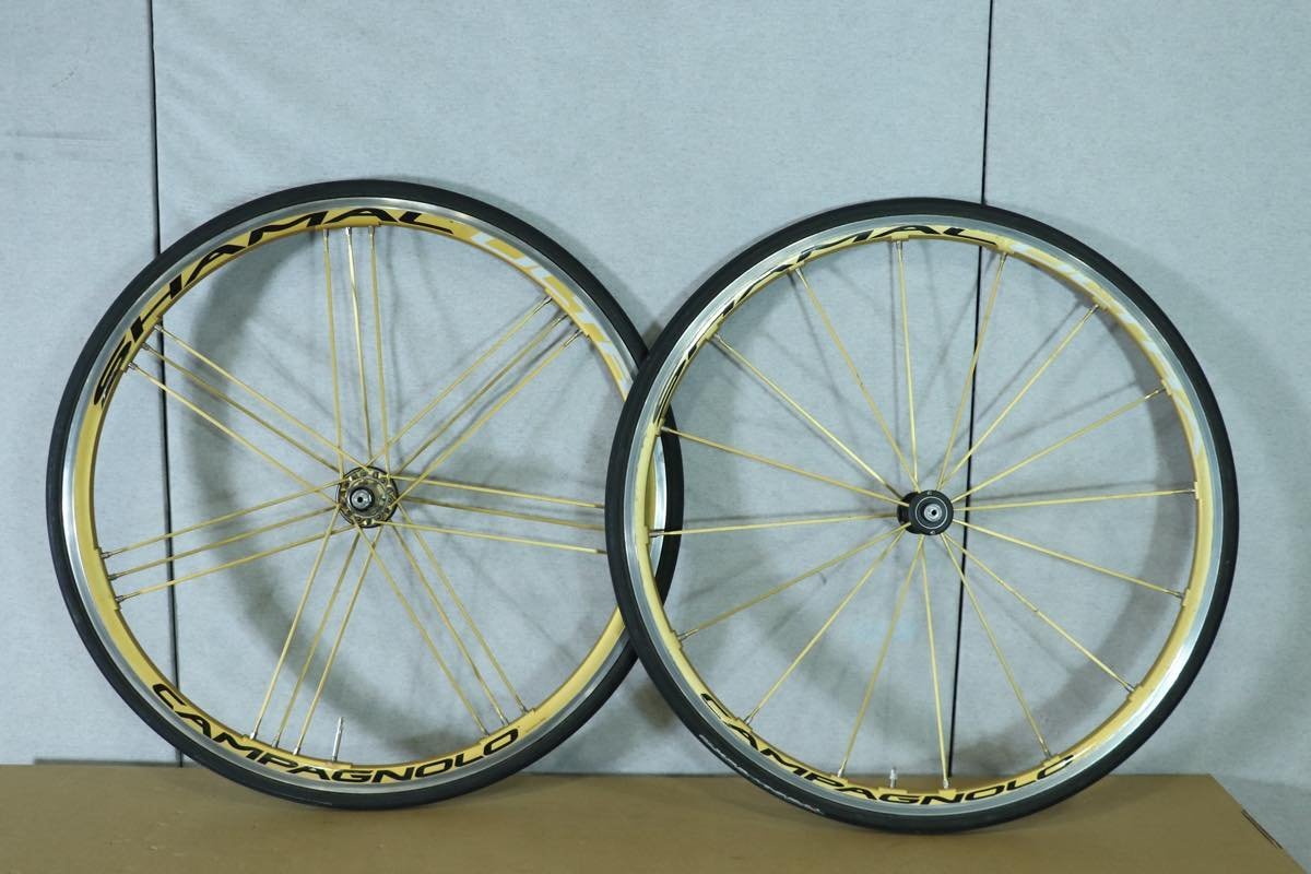 希少! 金シャマ! ○Campagnolo カンパニョーロ SHAMAL ULTRA GOLD カンパフリー 11s対応 クリンチャー ホイールセット_画像1