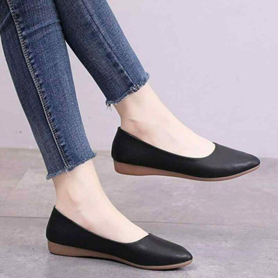 [ new goods ]24cm pumps flat shoes ..... shoes formal black lady's shoes black color office shoes 