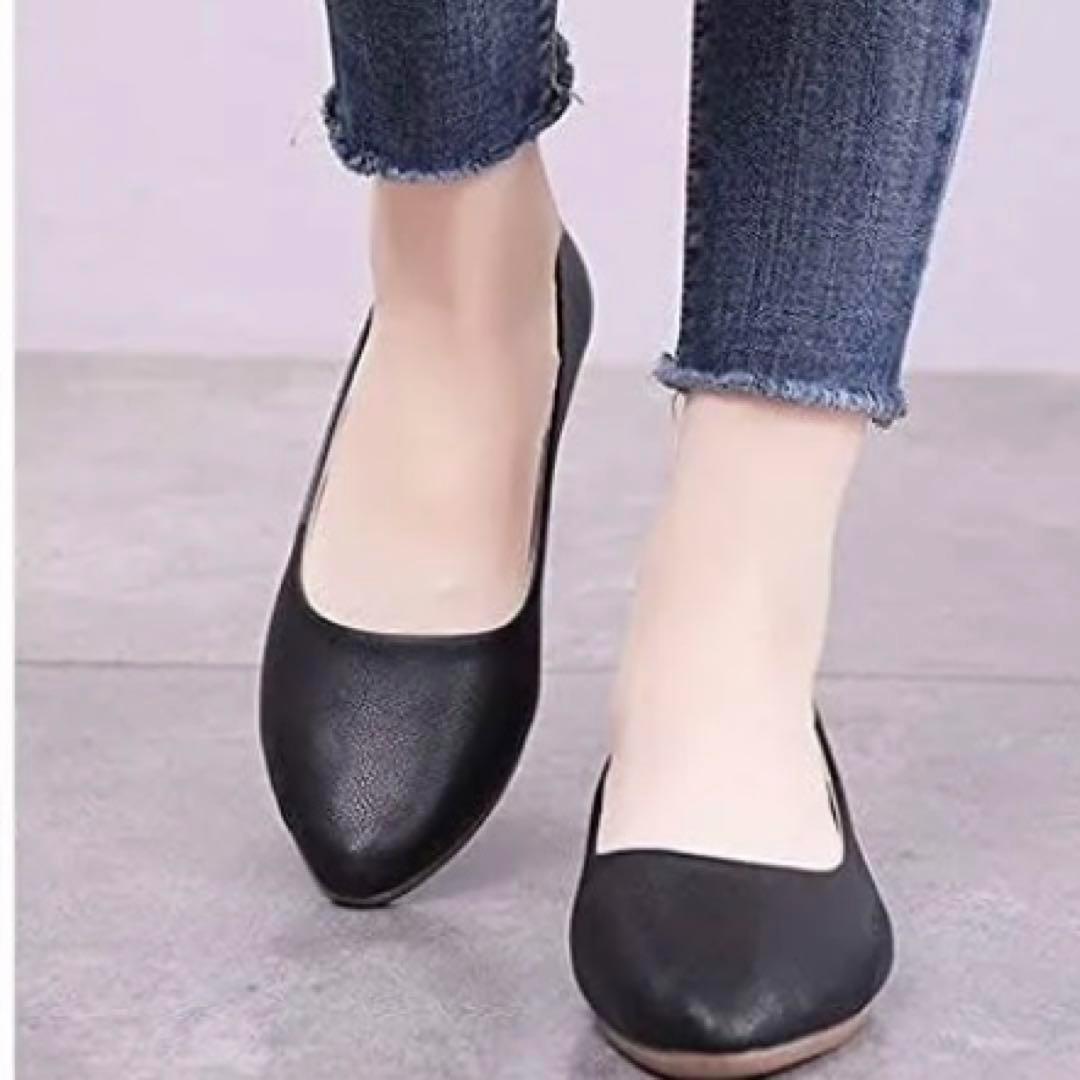 [ new goods ]24cm pumps flat shoes ..... shoes formal black lady's shoes black color office shoes 