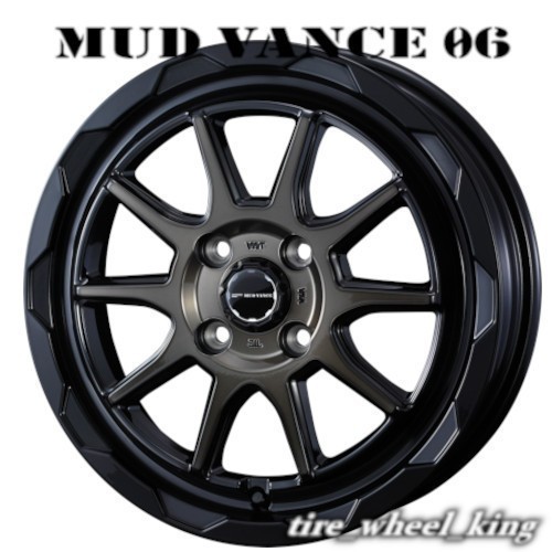 送料無料◎Weds/ウェッズ MUD VANCE 06 マッドヴァンス 16×6.0J/6J 4/100 +40 ブラックポリッシュブロンズクリア◎4本価格◎_画像1