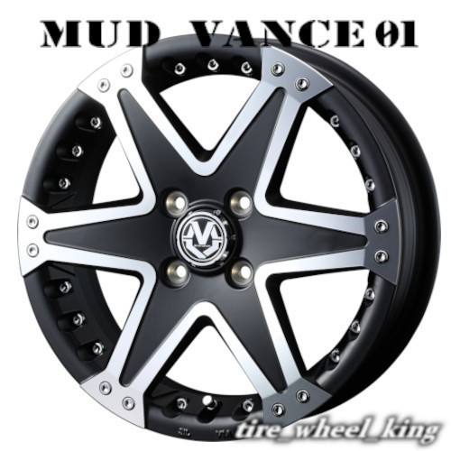 送料無料◎Weds/ウェッズ MUD VANCE 01 マッドヴァンス ゼロワン 15×5.0J/5J 4/100 +45 マットブラックポリッシュ◎4本価格◎_画像1