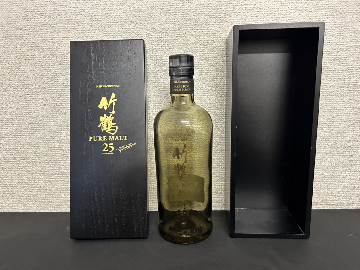 A1 NIKKA ニッカ 竹鶴 25年 ピュアモルト ウイスキー WHISKY 空箱 空瓶