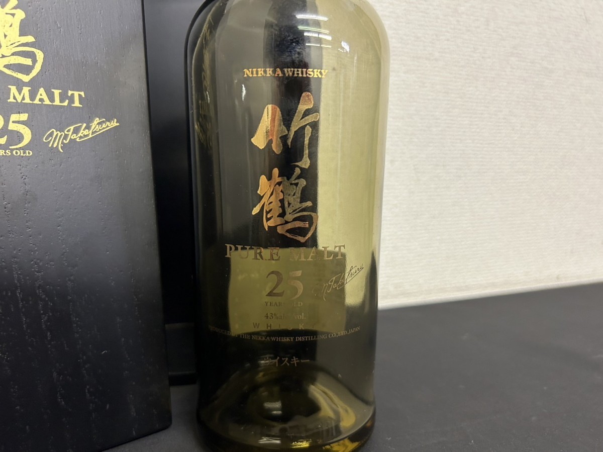 A1 NIKKA ニッカ 竹鶴 25年 ピュアモルト ウイスキー WHISKY 空箱 空瓶