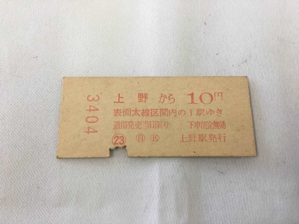 激レア！昭和39年12月26日S39.12.26 硬券上野駅昭和電車切符(記念日