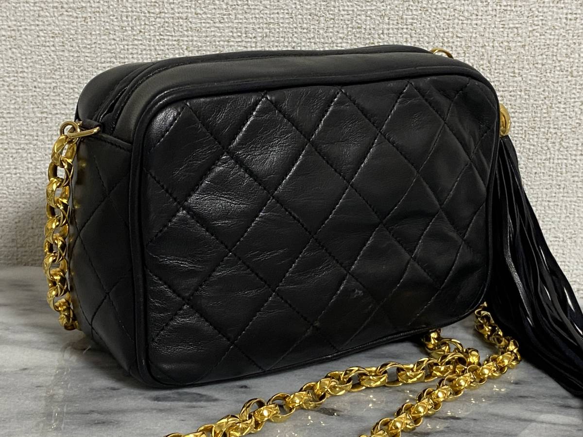 シャネル CHANEL マトラッセ ヴィンテージシャネル ラムスキン フリンジ ココマーク チェーンショルダー ショルダーバッグ ヴィンテージ_画像2