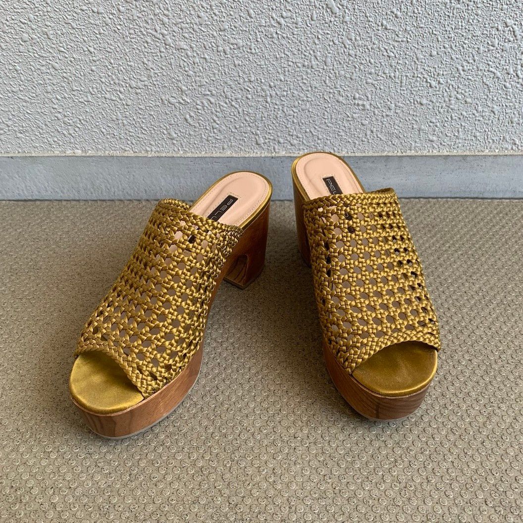 PELLICO SUNNY ペリーコ サニー 美品 サンダル 厚底 メッシュ 木 PELLICO SUNNY ペリーコ サニー 美品 サンダル 厚底 メッシュ 木