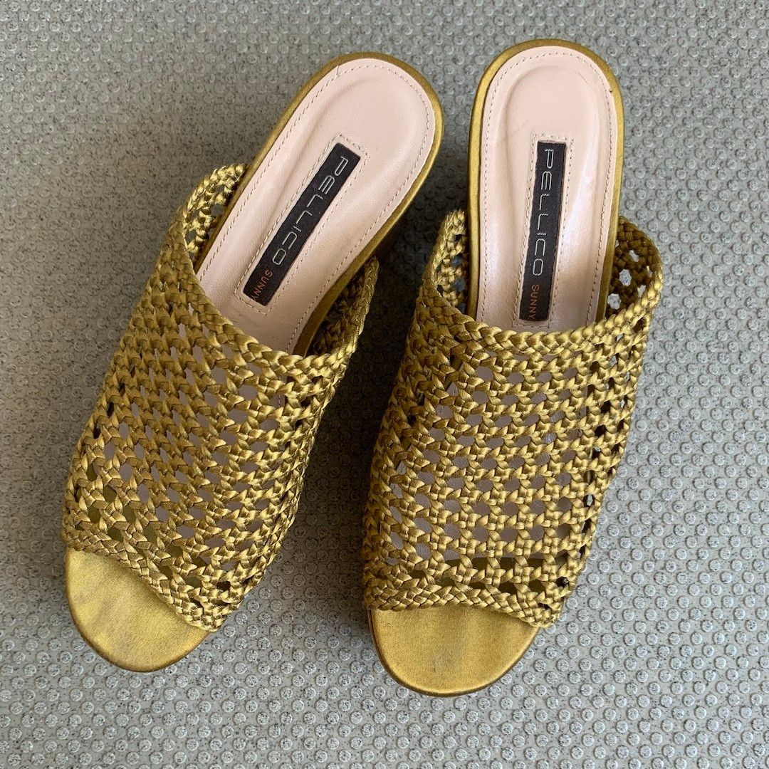 PELLICO SUNNY ペリーコ サニー 美品 サンダル 厚底 メッシュ 木 PELLICO SUNNY ペリーコ サニー 美品 サンダル 厚底 メッシュ 木