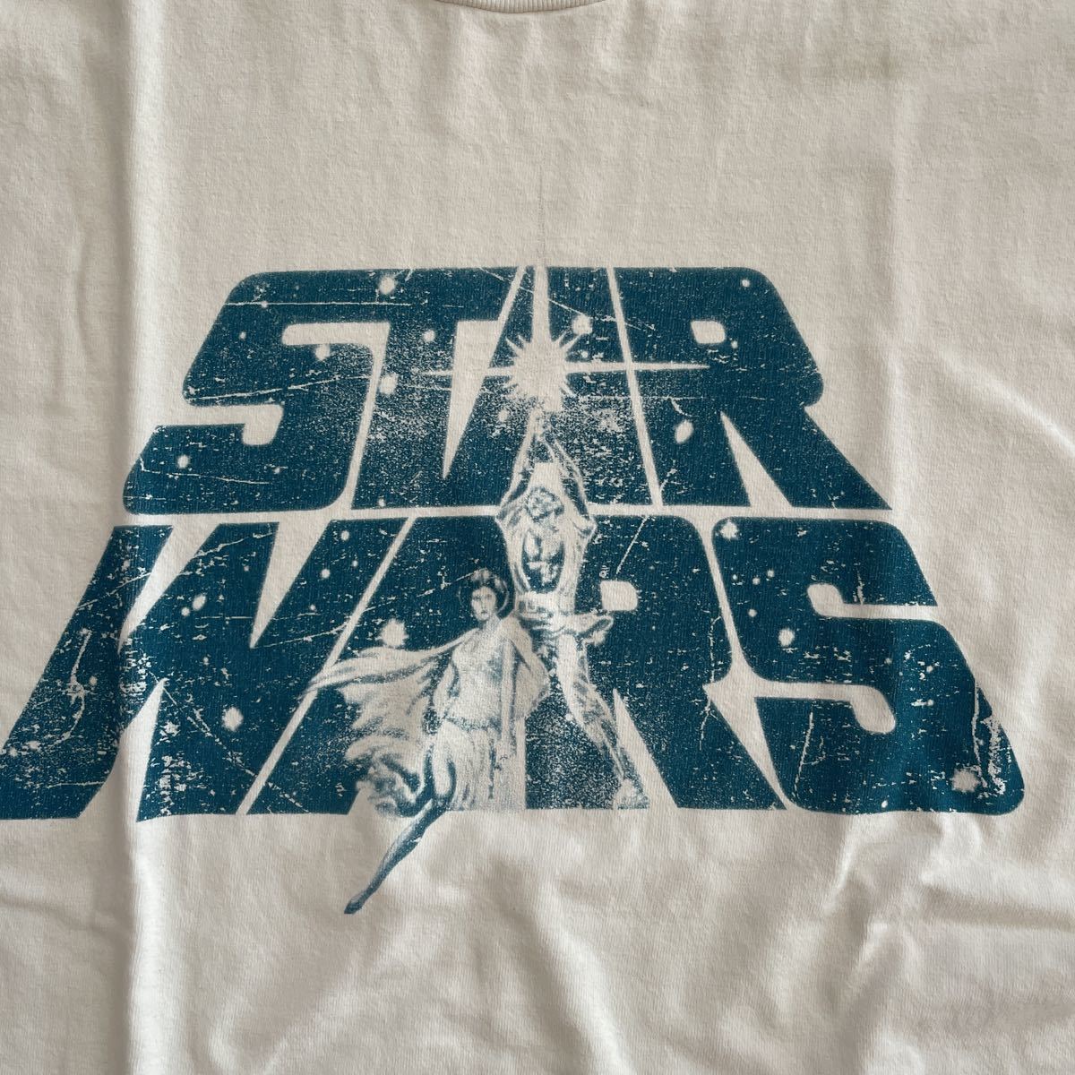 star wars スターウォーズ エピソード4のデザインのTシャツ 大き目なSサイズ 白_画像4