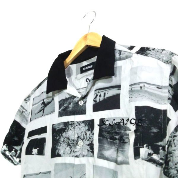 21SS X-LARGE エクストララージ ALLOVER PHOTO PRINT SHIRT オールオーバーフォトプリント シャツ オープンカラー レーヨン 総柄 M_画像3