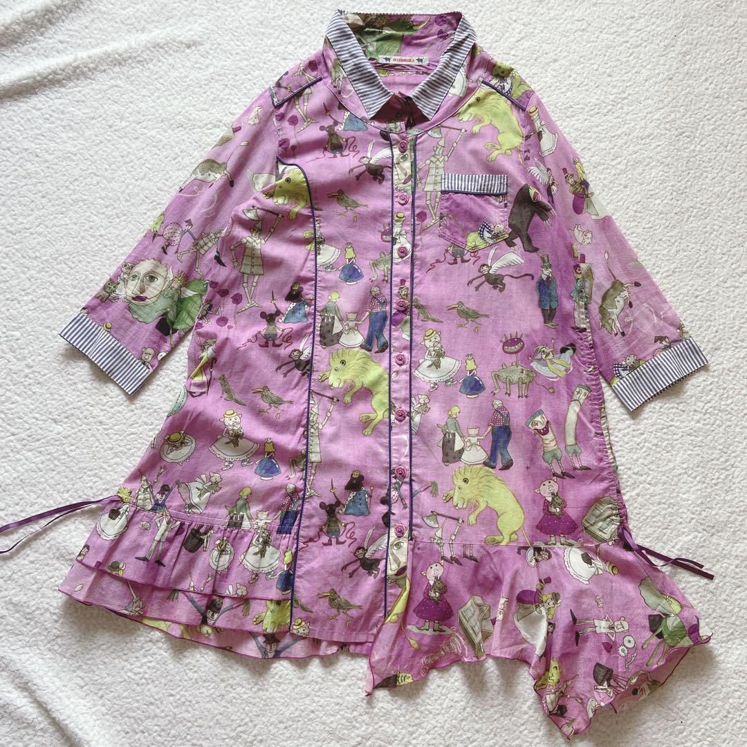 美品 アルベロベロ 洗える 変形ブタさんシャツチュニック オズの
