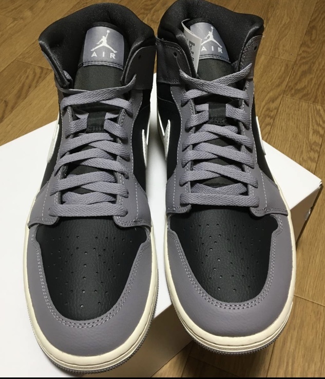 29cm(Mens28.5cm) NIKE WMNS AIR JORDAN 1 MID CEMENT GREY ナイキ エア ジョーダン 1 セメント グレー グレイ BQ6472-022 即決 即発送