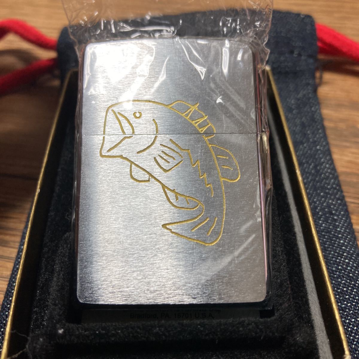 【未使用】DOWLUCK 道楽 ZIPPO ジッポー ライター ブラックバス シルバー Lot.009 EVISU エヴィス ベトナムジッポ_画像2