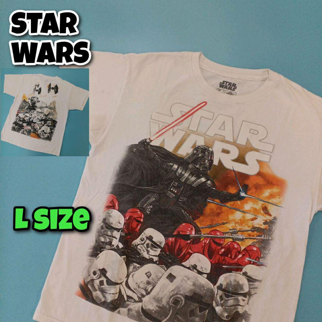 【L】STAR WARS プリントTシャツ バックロゴ ホワイト リユース ultramto_画像1