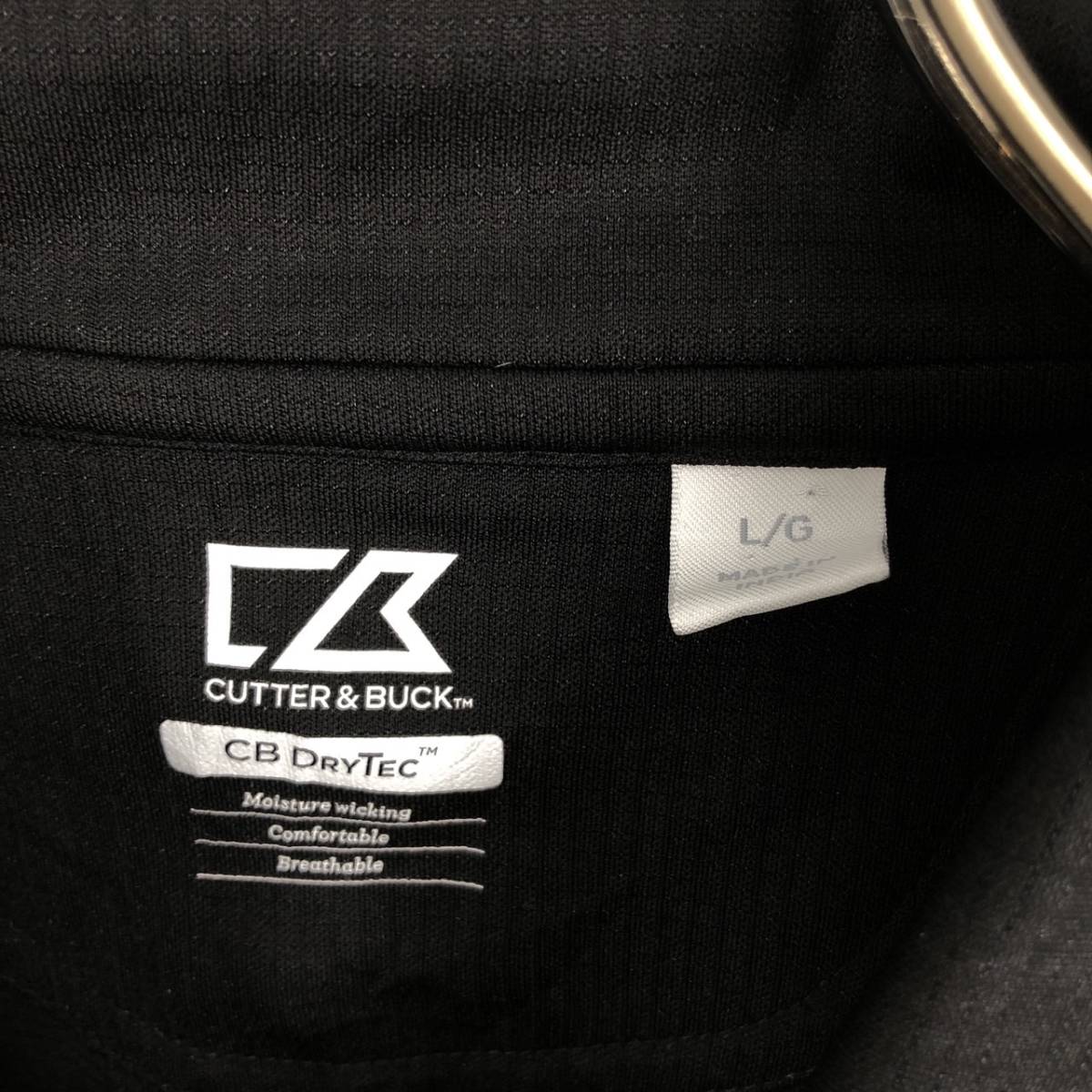 L CUTTER&BUCK 薄手 ポロシャツ ブラック 企業ロゴ_画像3