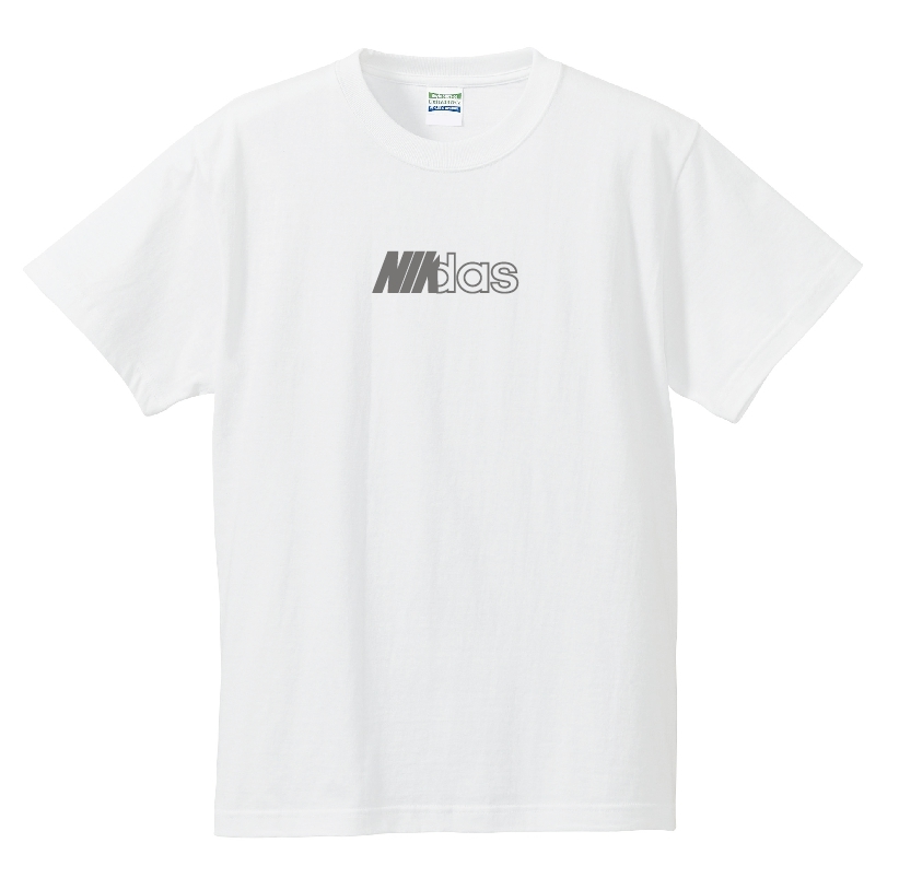 ナイダス　両面Tシャツ　XLサイズ　ホワイト×グレー