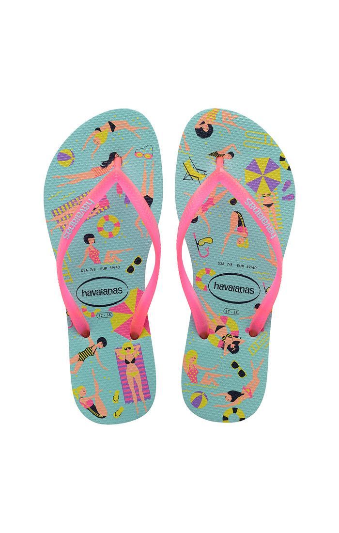 新品タグ付き 24-24.5cm相当 アイスブルー ハワイアナス ビーチサンダル havaianas SLIM COOL_画像1