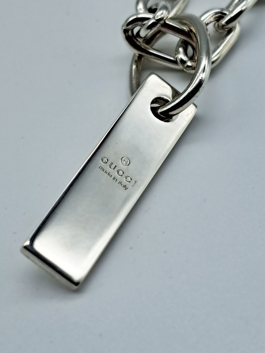 信頼】 GUCCI SV925 プレート極太ネックレスチェーン グッチ
