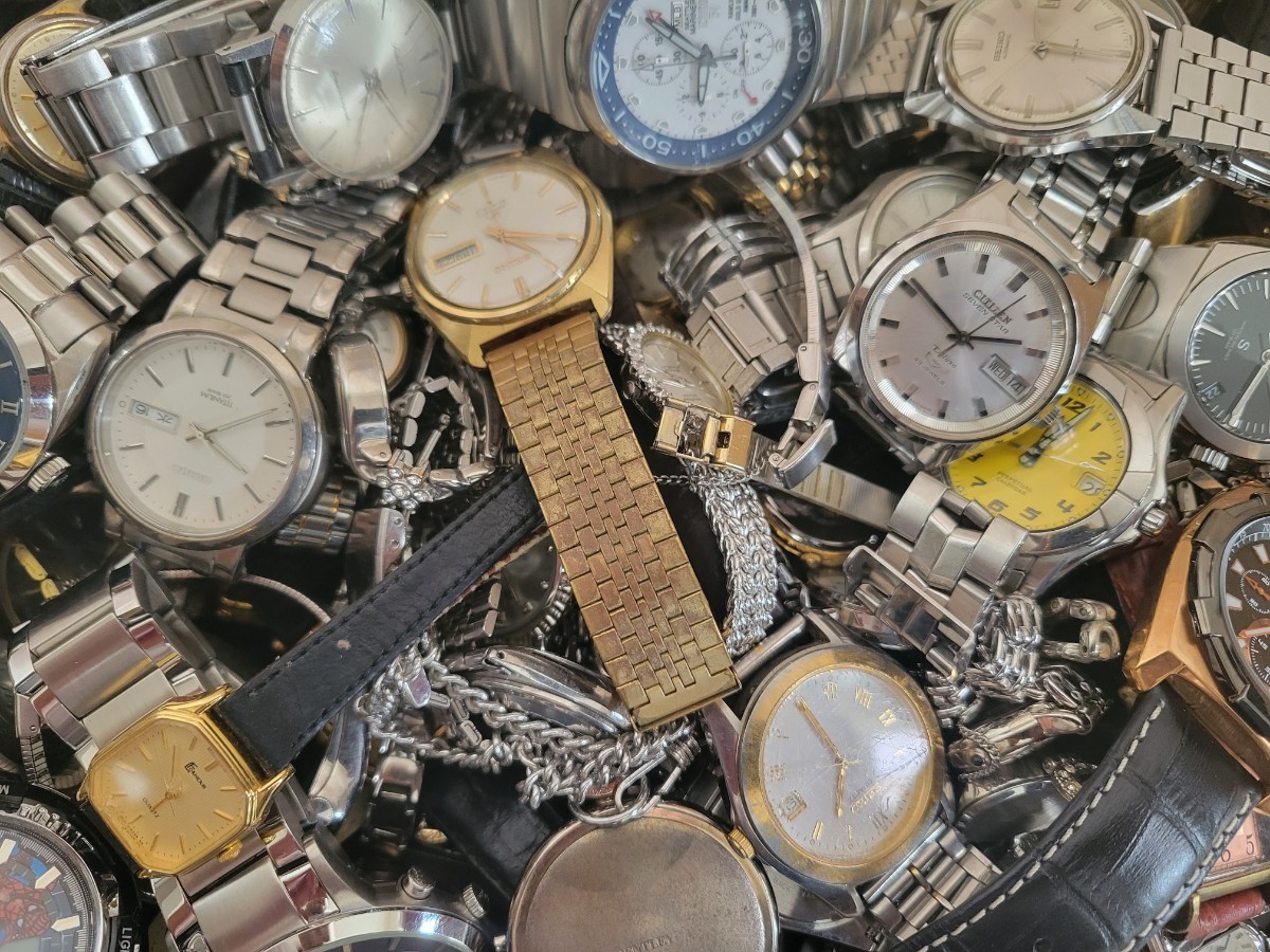 ジャンク時計 CITIZEN SEIKO CASIO など 腕時計 懐中時計 クォーツ 手巻き セイコー シチズン 大量セット 約108点 約5kg 