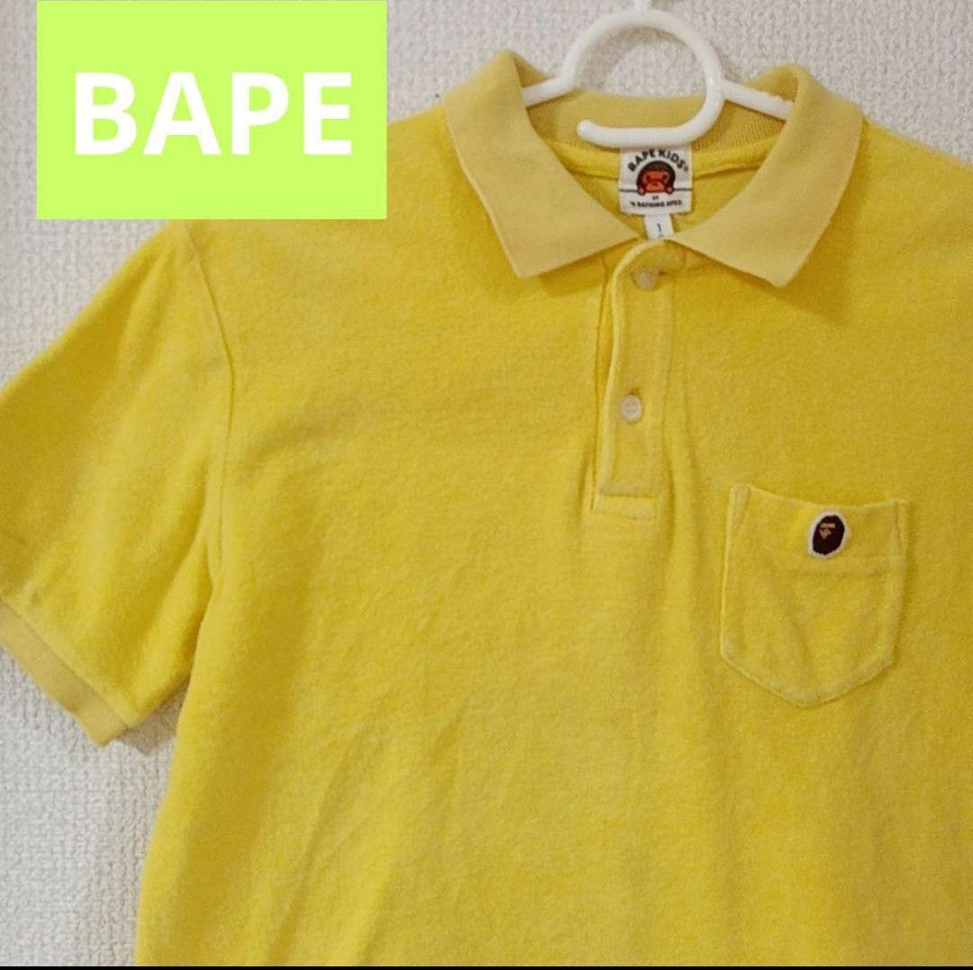 A BATHING APE BAPE KIDS ラガーシャツ ポロシャツ 120-