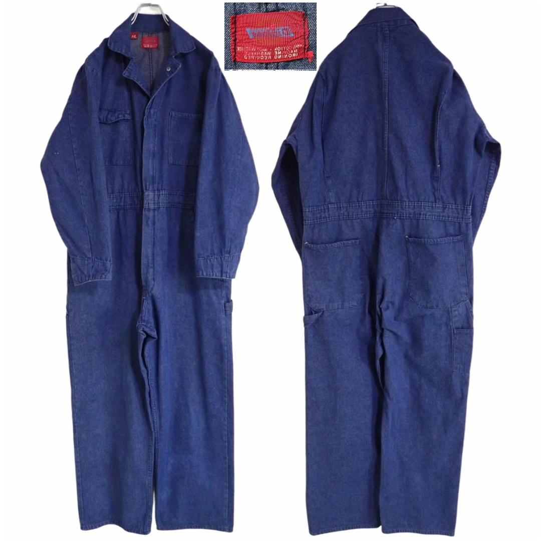 4299/ rare Dickies 60\'s Vintage Denim coverall IDEAL Zip over all-in-one Jump suit coverall Dickies old clothes 