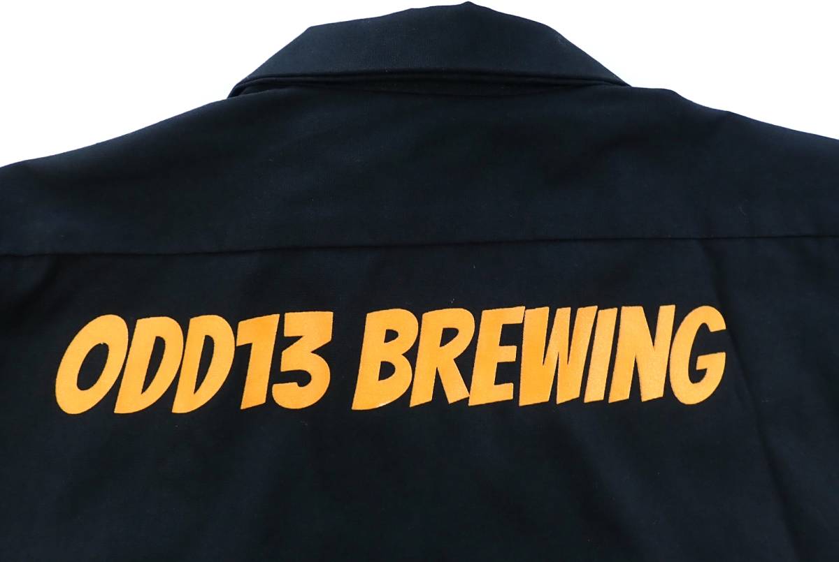 4814/Dickies 半袖 ワークシャツ L●洗濯プレス済●ネコポス可●ワッペン プリント ODD13 BREWING ディッキーズ 古着_画像6