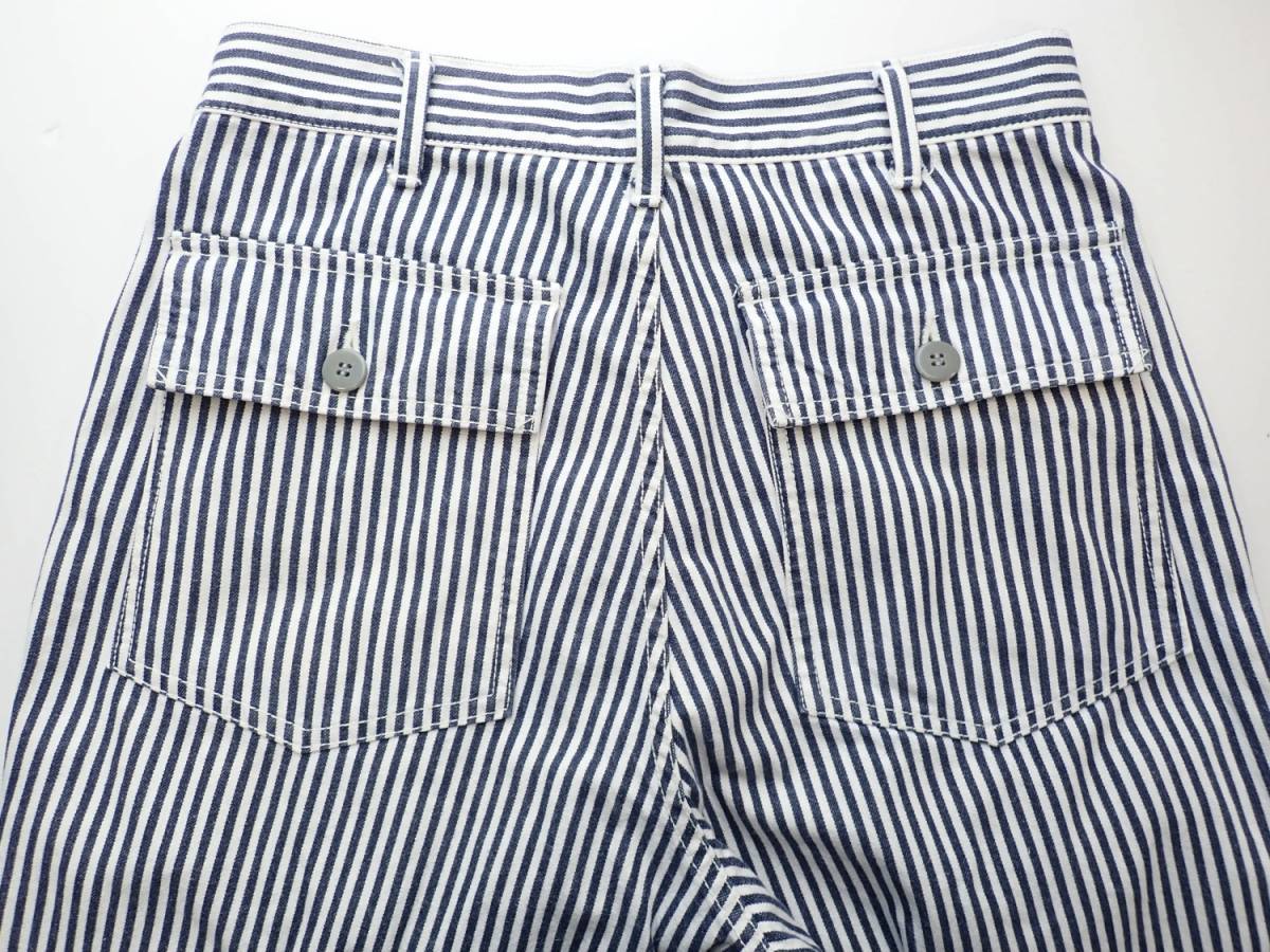 2518/Schott M(74cm) Hickory stripe Baker pants made in Japan button fly * laundry Press settled * work pants Schott made in japan old clothes 