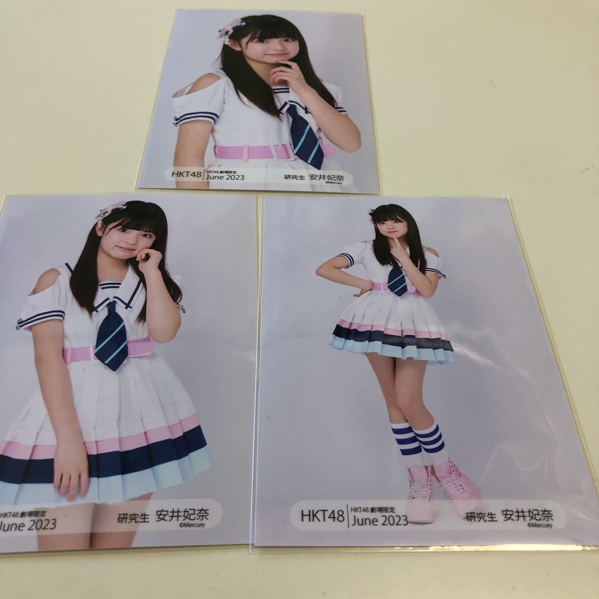 HKT48 2023.06 6月 月別 劇場 ランダム 生写真 3種コンプ 安井妃奈の画像1