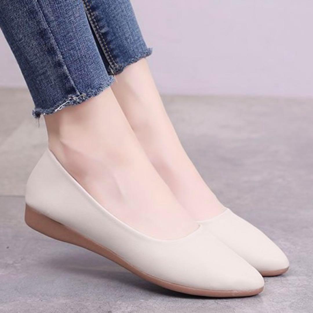 *. put on * ivory .....24.0cm pumps lady's shoes formal office flat shoes on goods shoes lady's 