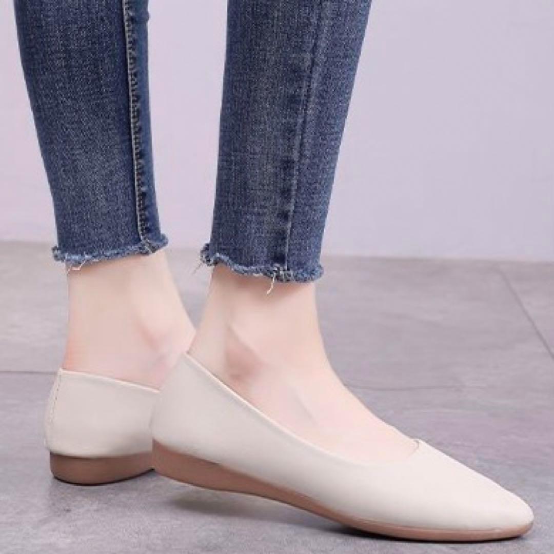 *. put on * ivory .....24.0cm pumps lady's shoes formal office flat shoes on goods shoes lady's 