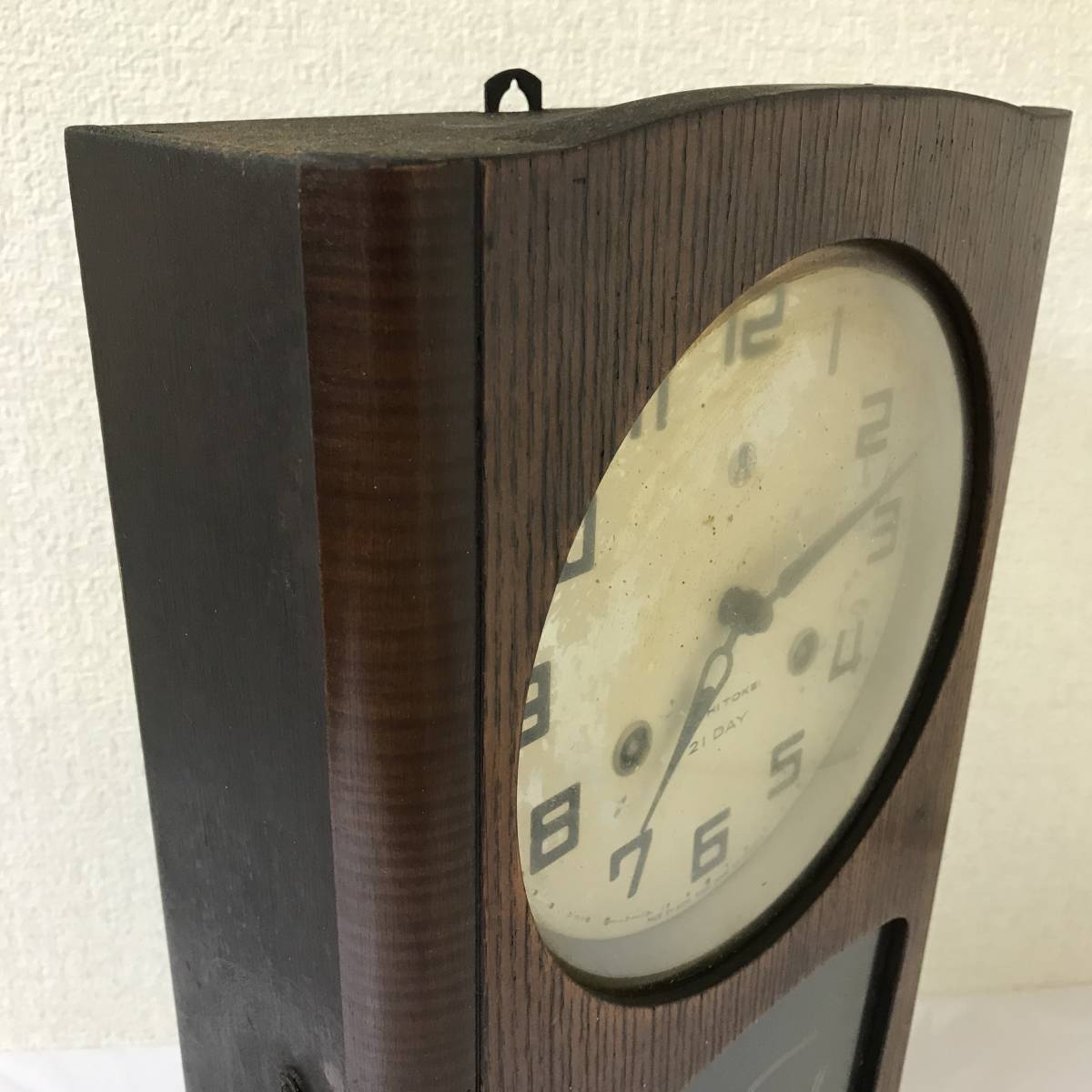 【動作品】愛知時計 AICHI TOKEI 41cm高 振り子時計 21 DAY 掛時計 ボンボン時計 昭和レトロ_画像2