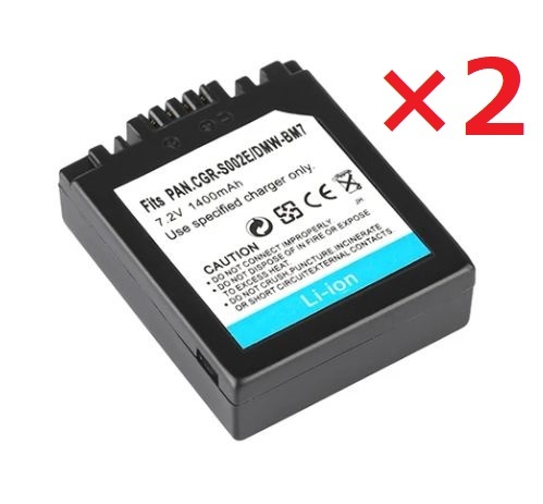 【送料無料】 2個セット パナソニック DMW-BM7 CGA-S002 バッテリー 1400mAh Lumix DMC-FZ2 Lumix DMC-FZ20 互換品_画像1