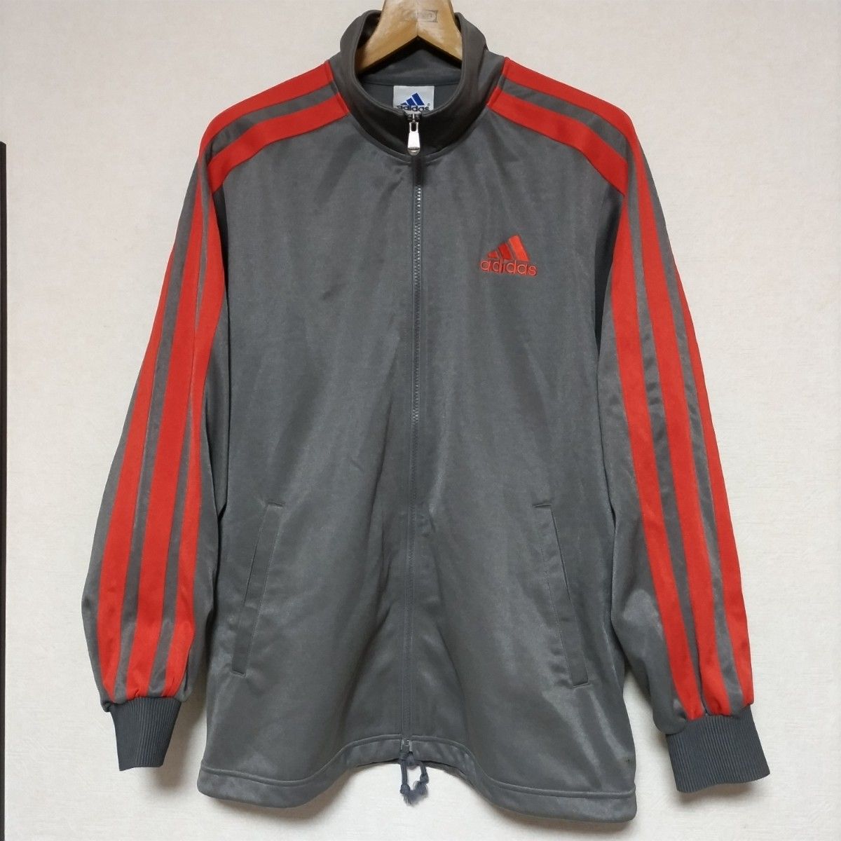 adidas アディダス Track Top ヴィンテージ レトロ 90sトラックトップ ジャージ グレー サイズO(XL)