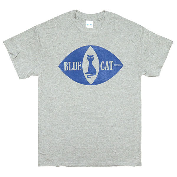 [Mサイズ]Blue Cat（ブルーキャット） Records by Trojan SKA スカ 猫目 ネコ Tシャツ グレーの画像1