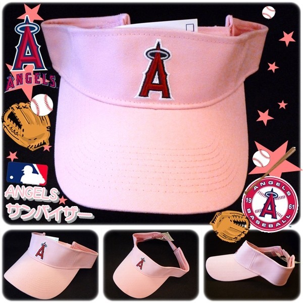 MLB　LA　ANGELS　アナハイム　エンジェルス　サンバイザー　ピンク　レディース　メジャー　野球　Majestic　帽子　大谷_画像1