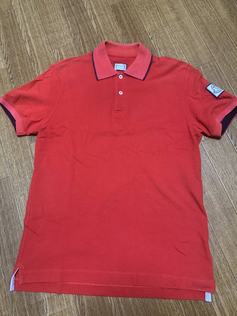 MONCLER モンクレール ポロシャツ Tシャツ 半袖シャツ 赤 レッド Lサイズ_画像2