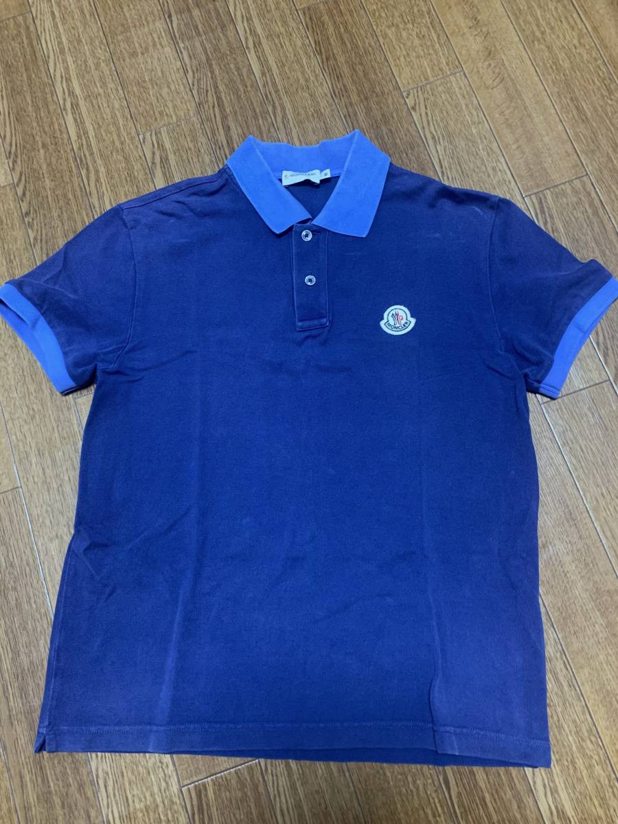 MONCLER モンクレール ポロシャツ Tシャツ 半袖シャツ 青 ブルー系 Mサイズ_画像2