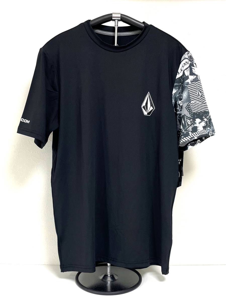 VOLCOM ボルコム A9112202BLK① メンズ XLサイズ 半袖ラッシュガード Rashguard ルーズフィット ブラック色 ヴォルコム 新品 即決 送料無料_画像1