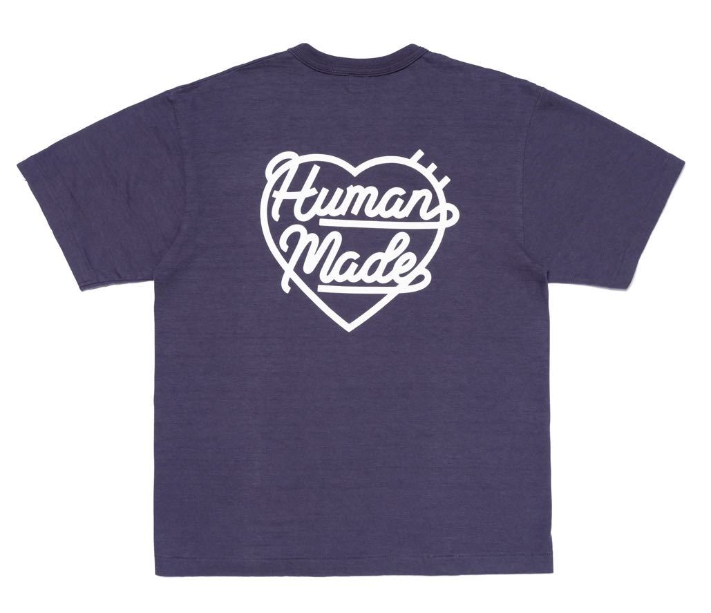送料無料 ネイビーL HUMAN MADE Heart Badge T-Shirt ヒューマンメイド